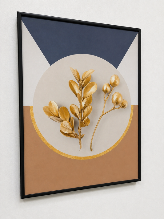 Framed Art - 12” x 16” Black Metal Gold Art