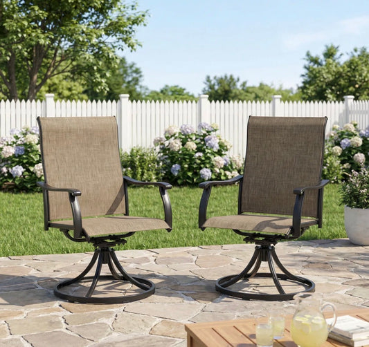 Paio Chair Set of 2 - Outdoor Swivel Dining Armchair