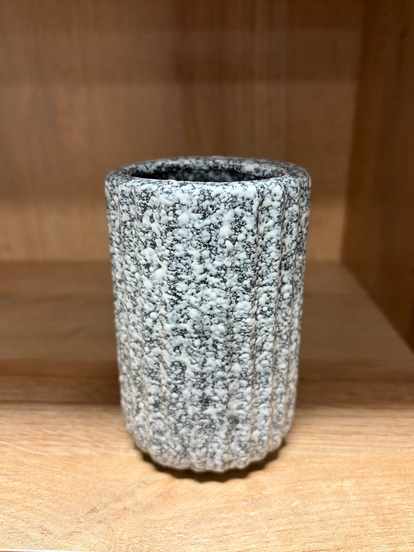 Toothbrush Holder - Black and White Ceramic