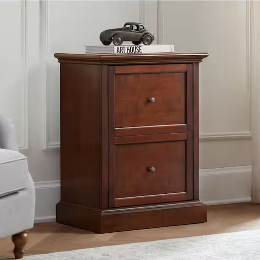Filing Cabinet - Bradstone 2 Drawer Walnut Brown Wood File Cabinet