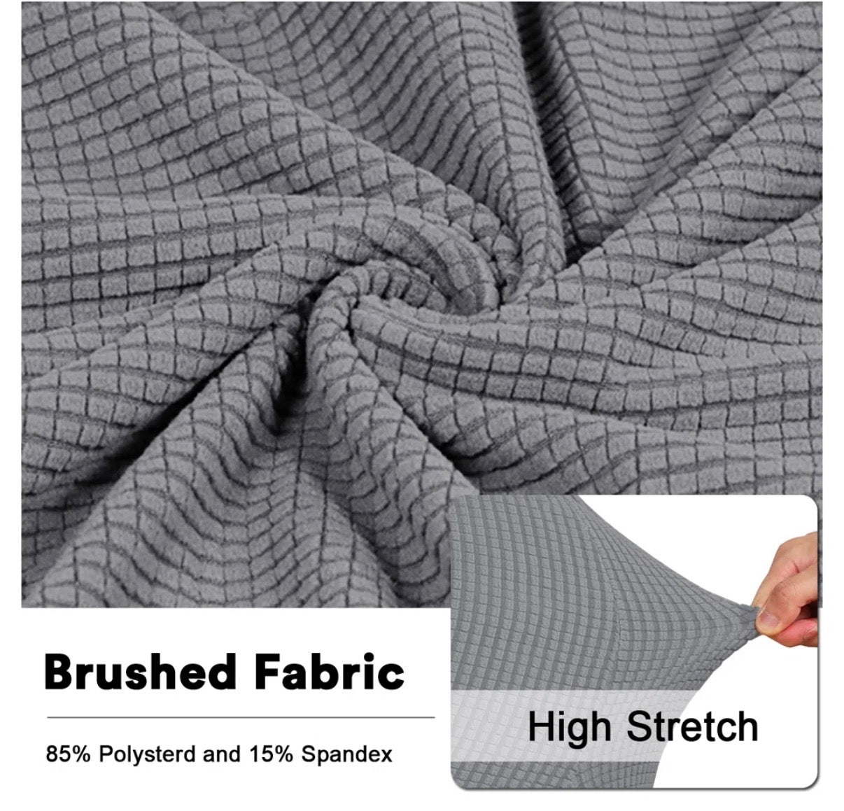 Slipcover - Recliner Cover Grey Waffle Pattern