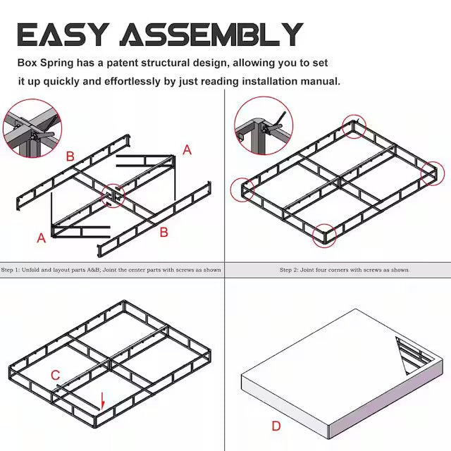 Mattress Support - Twin Size 9" High Box Spring with Cover