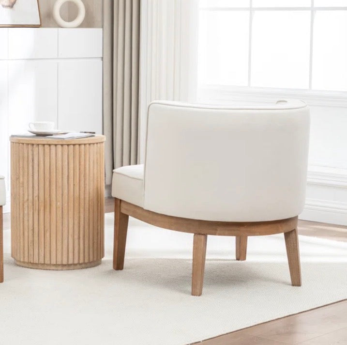 Chair - Accent Karoll Upholstered Barrel Chair Ivory
