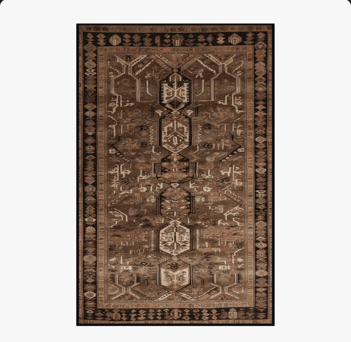 Rug - 25” x 48” Machine Washable Turkish Brown Runner