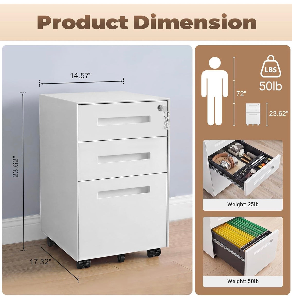 Office Cabinet - 3 Drawer Filing Cabinets for Home Office (see all photos)