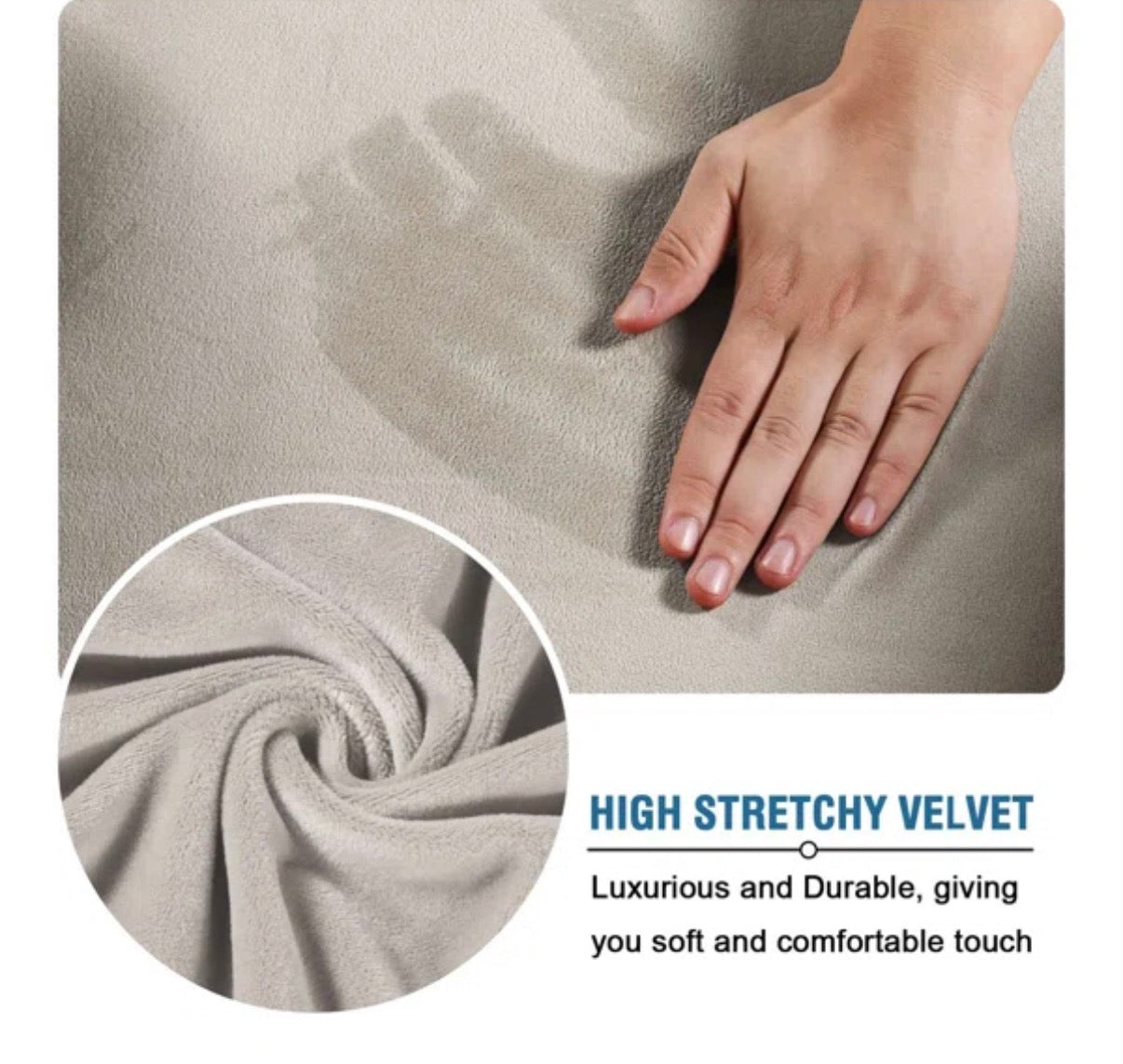 Slipcover - Soft Velvet Plush 3 Piece Stretch Loveseat Sofa Slipcover for 2 Cushion Couch Machine Washable