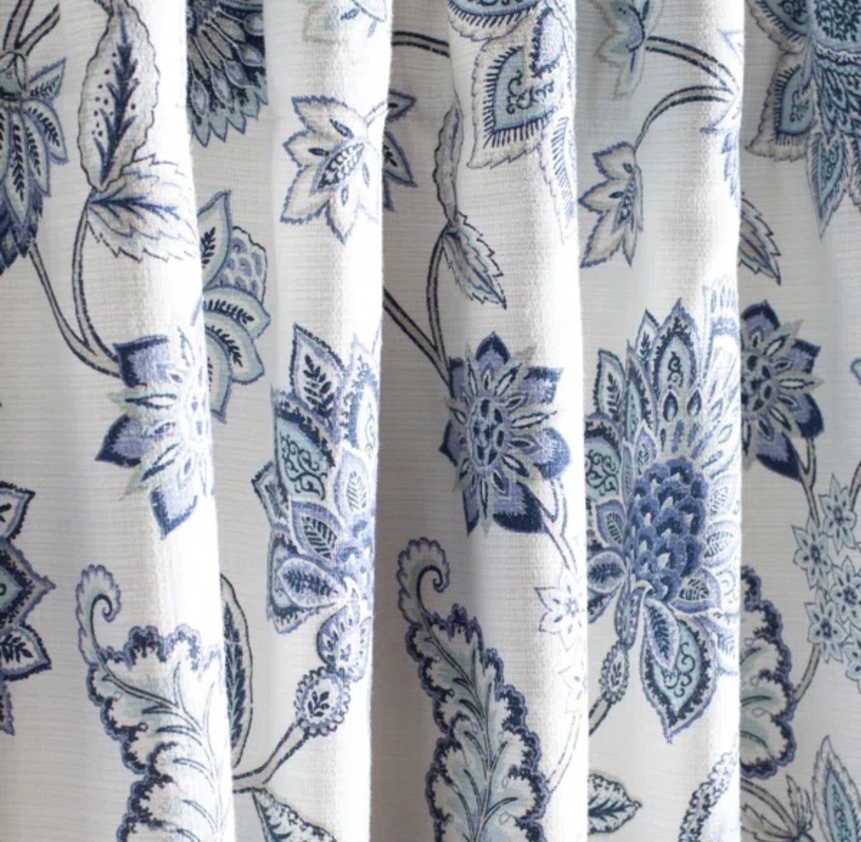 Curtain - 50" W x 84" Jakarta Cotton Blend Floral Blackout Rod Pocket Curtain Panels (2 sets available)