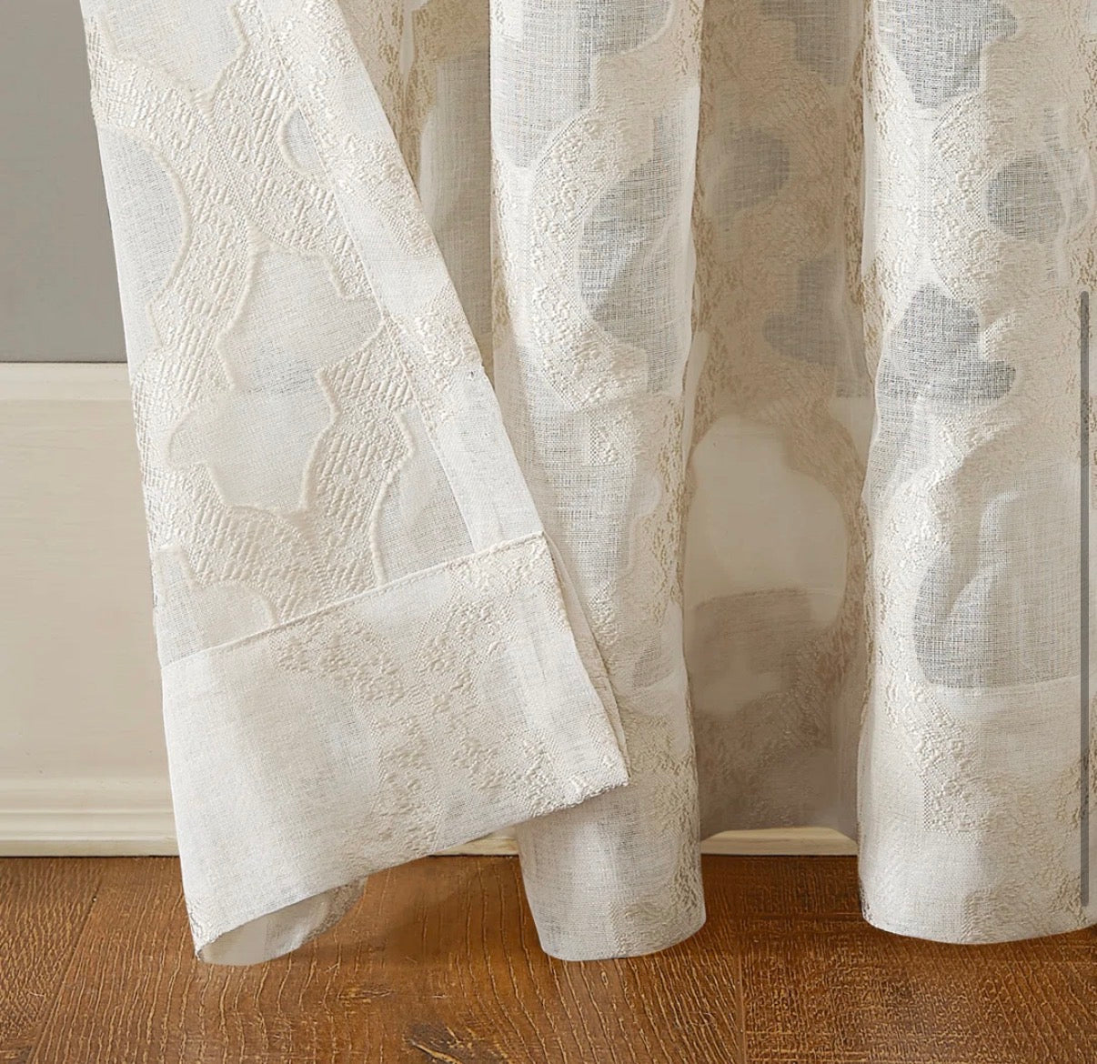 Curtain - 52" x 95" Anuel Trellis Jacquard Sheer Rod Pocket Curtain Panel