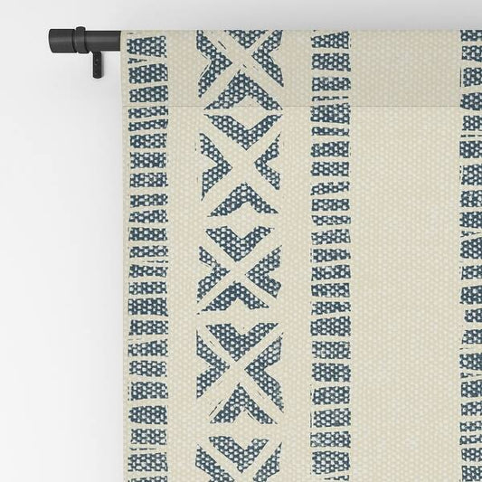 Curtain - 50" x 84" Little Arrow Design Co Oceania vertical stripes navy Blackout Window Set of 2