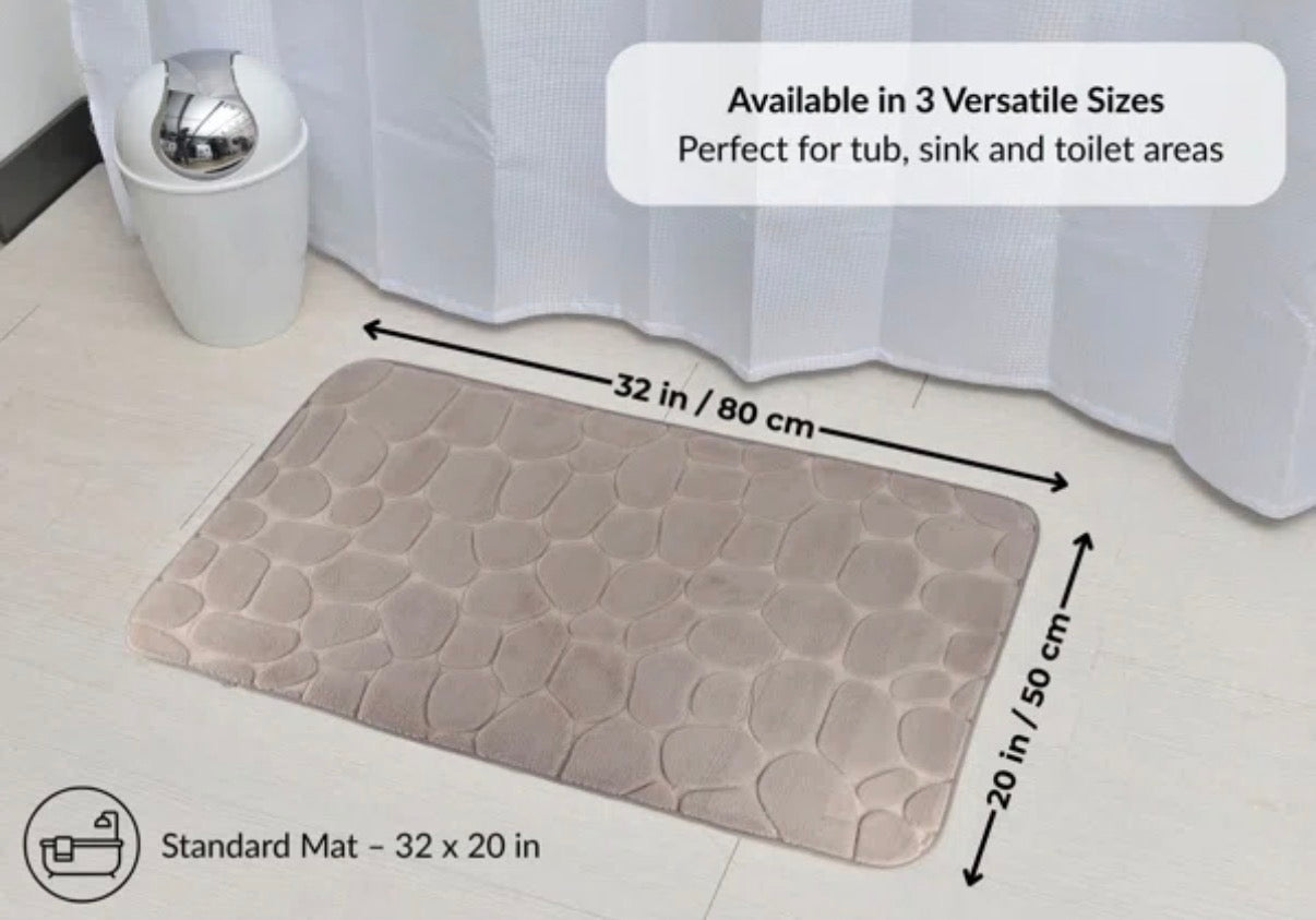 Rug - Cobble Stone Mat Memory Foam Bath Rug