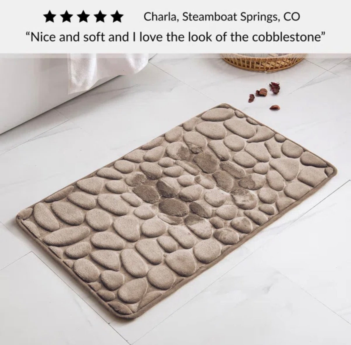 Rug - Cobble Stone Mat Memory Foam Bath Rug