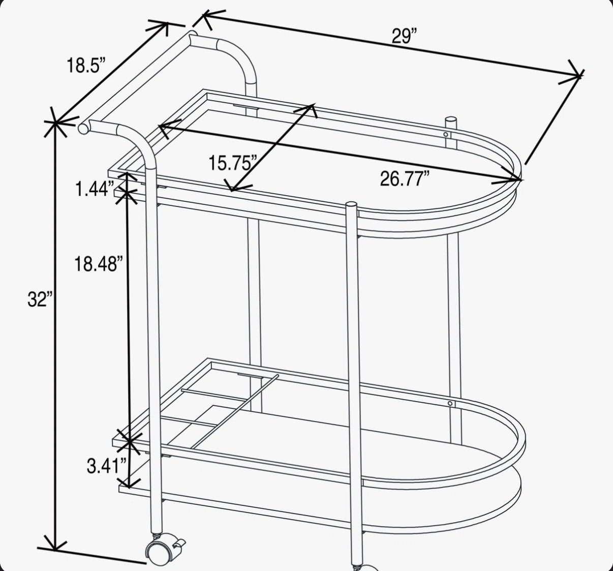 Bar Cart - Peebles Bar Cart