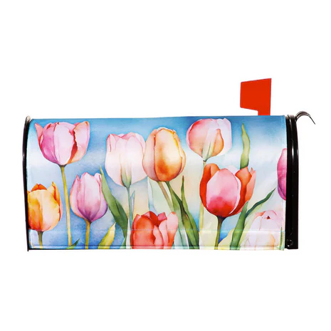 Mailbox Cover - Spring Tulips Fields