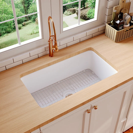 Sink - Kitchen Rectangular Fireclay 32" x 19" Undermount Kitchen Sink