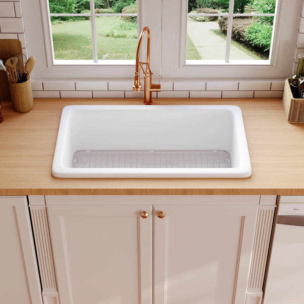 Sink - Kitchen Rectangular Fireclay 32" x 19" Undermount Kitchen Sink