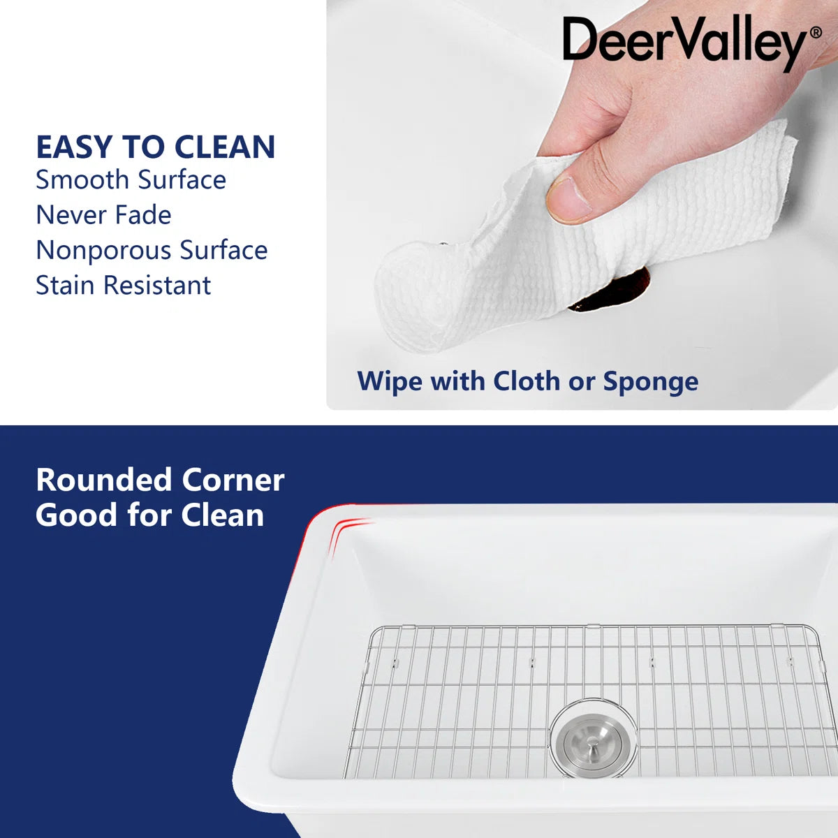 Sink - Kitchen Rectangular Fireclay 32" x 19" Undermount Kitchen Sink