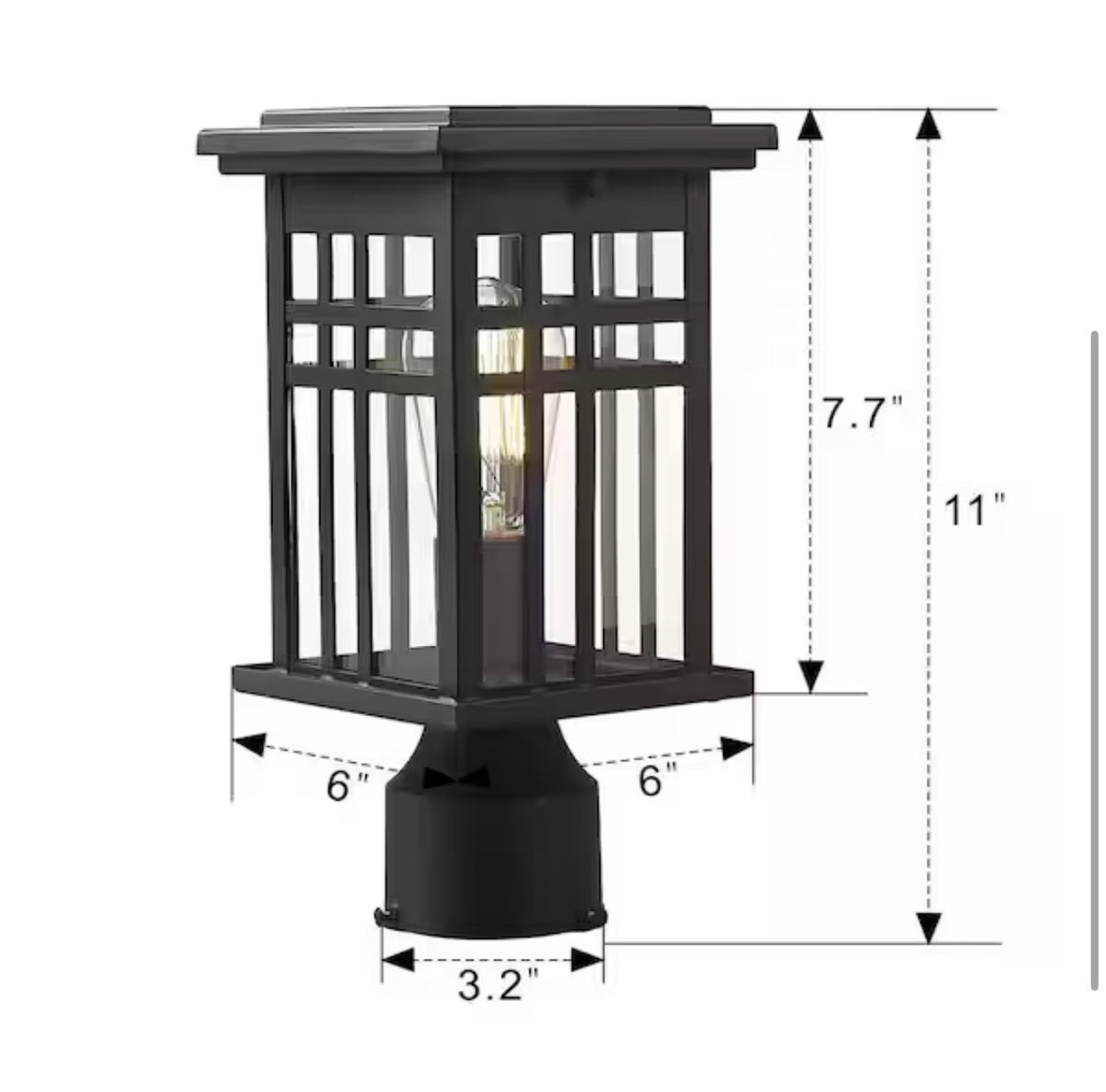 Outdoor Light - Jazava Black Farmhouse Outdoor Post Light