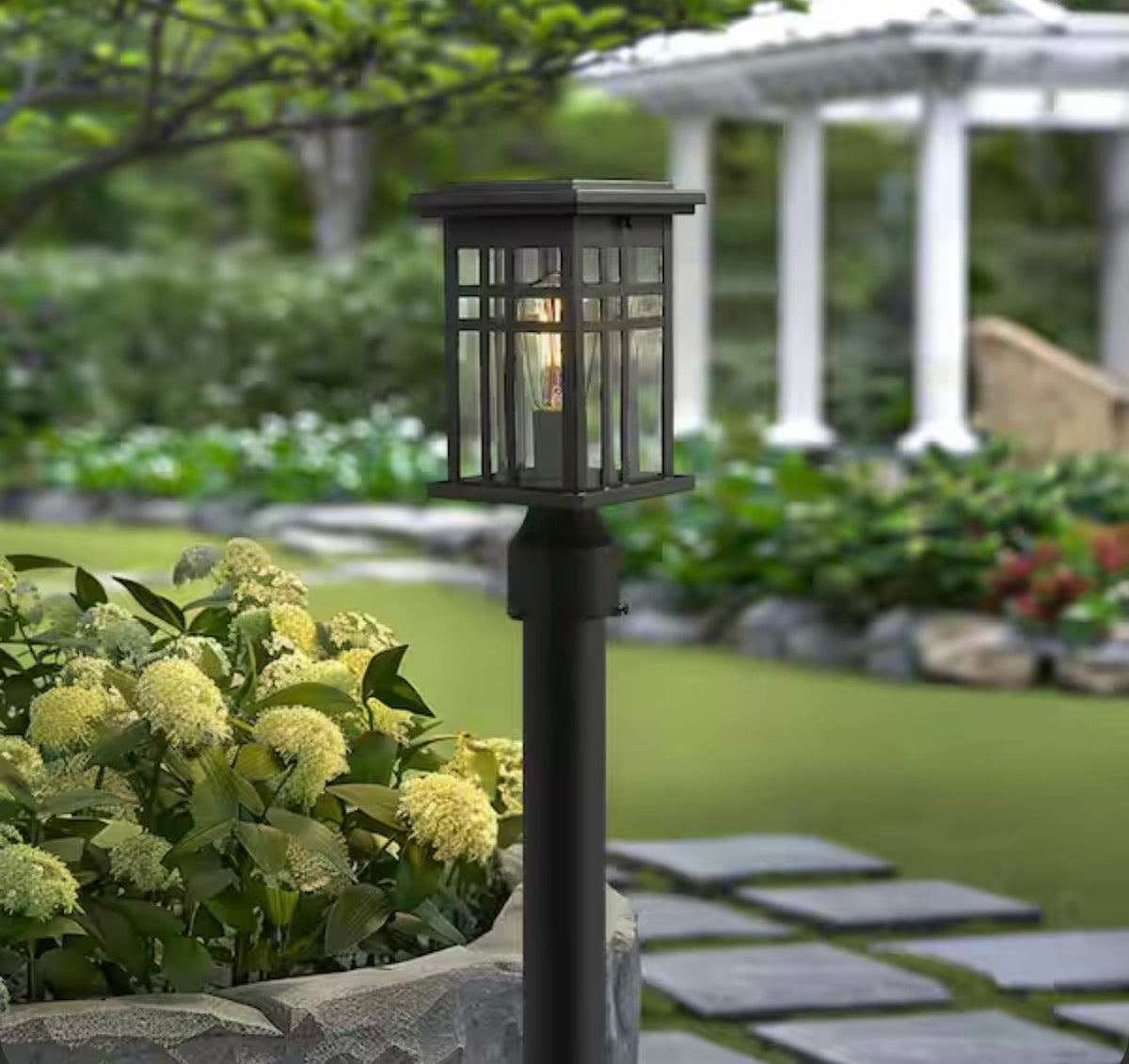 Outdoor Light - Jazava Black Farmhouse Outdoor Post Light
