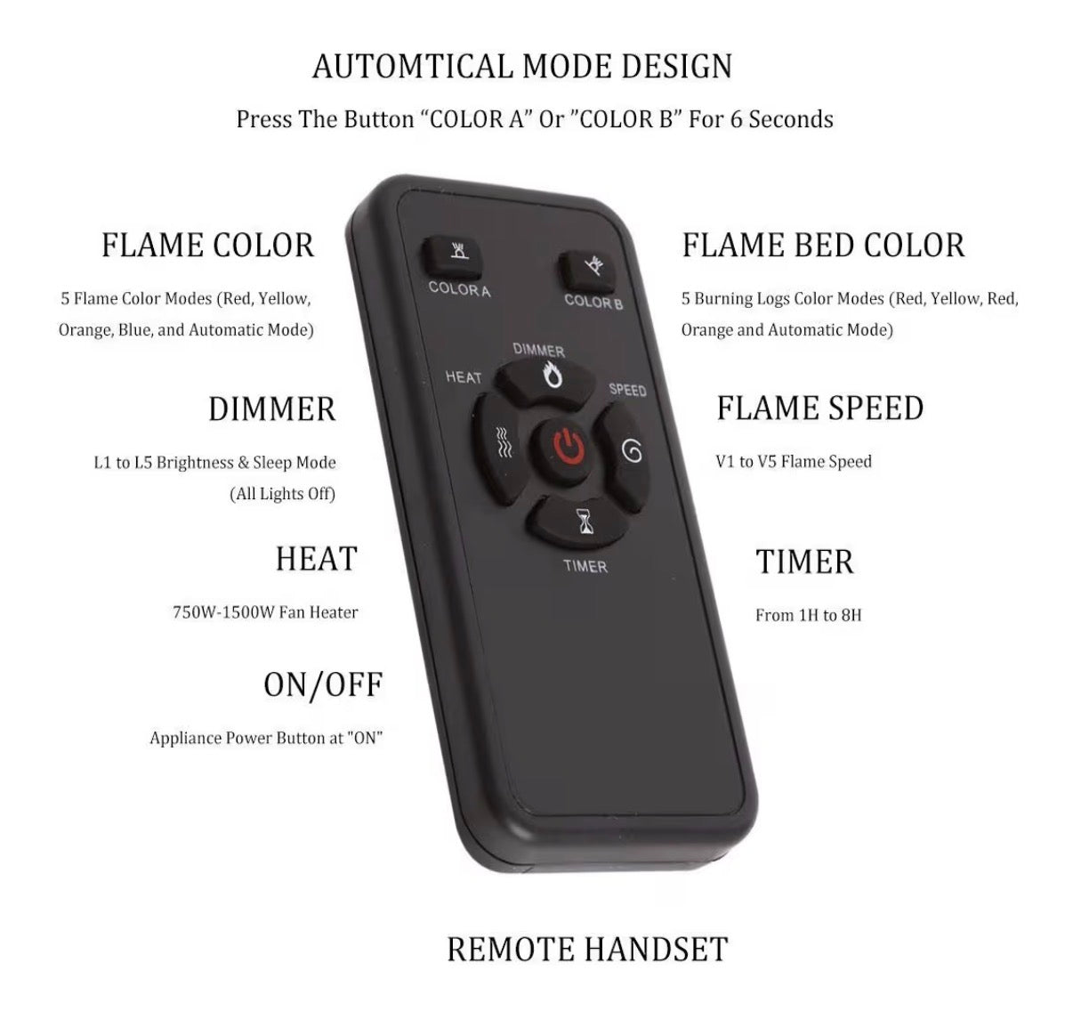 Fireplace Insert - W.FLAME A-36" Electric Fireplace Insert ,Recessed Electric Stove Heater,Touch Screen,Remote Control,750W-1500W with Timer & Colorful Flame Option(36" X 27")