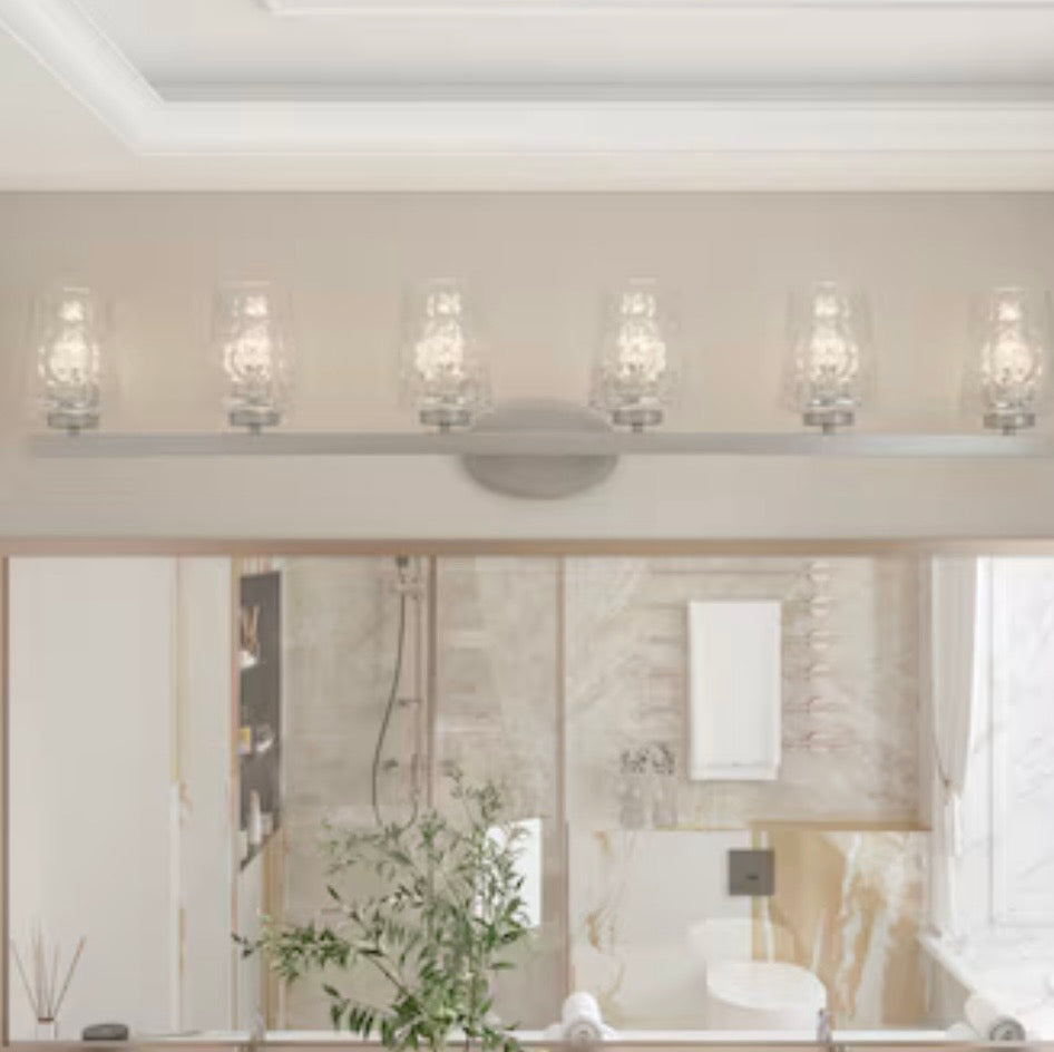 Vanity Light - ACROMA Waycross 51.2-in 6 Light Brushed Nickel Modern/contemporary Bathroom Vanity light
