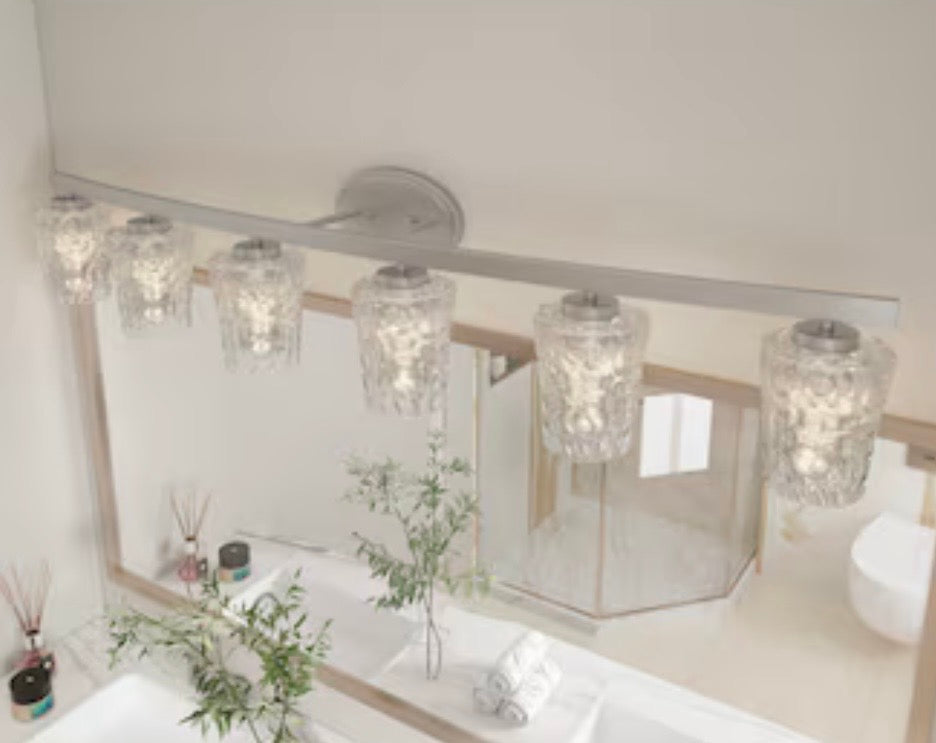 Vanity Light - ACROMA Waycross 51.2-in 6 Light Brushed Nickel Modern/contemporary Bathroom Vanity light