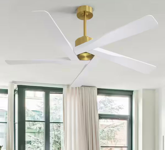 Ceiling Fan - Wingbo 54 in. 6 Fan Speeds Ceiling Fan in White without Light (5 Blades)
