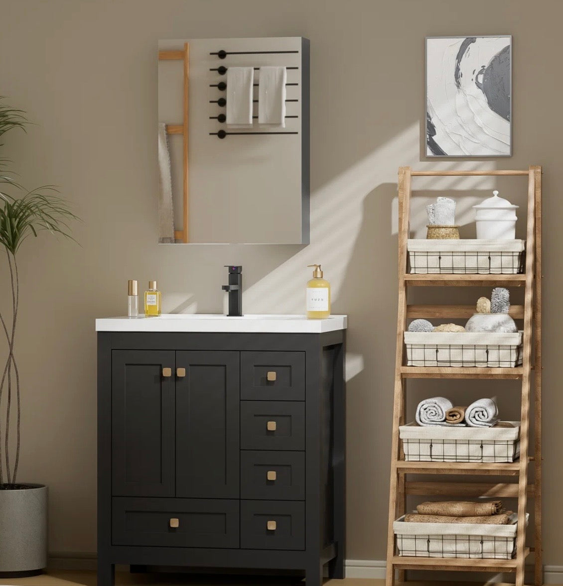 Bathroom Vanity - 30” Wimer Single Bathroom Vanity Set With Sink Top
