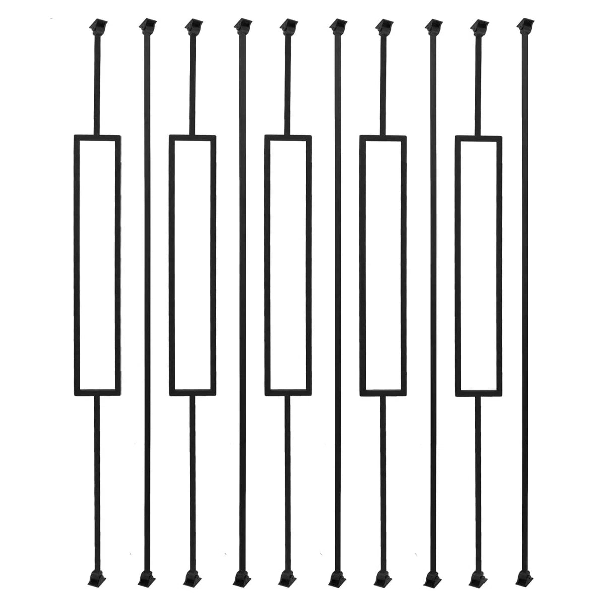 Stair Balusters - 1/2" Square Balusters Rectangular Stair Balusters With Swivel Shoes