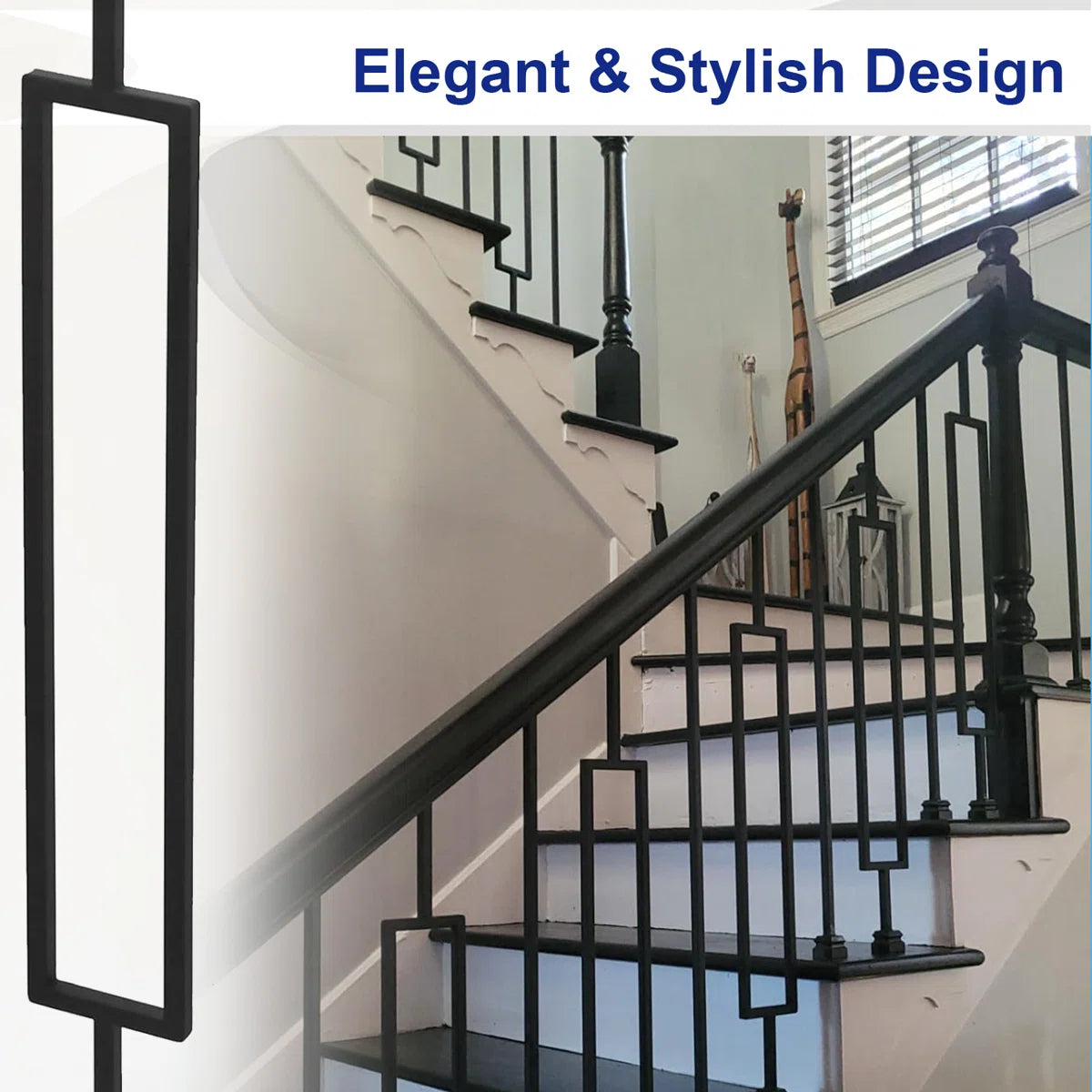 Stair Balusters - 1/2" Square Balusters Rectangular Stair Balusters With Swivel Shoes