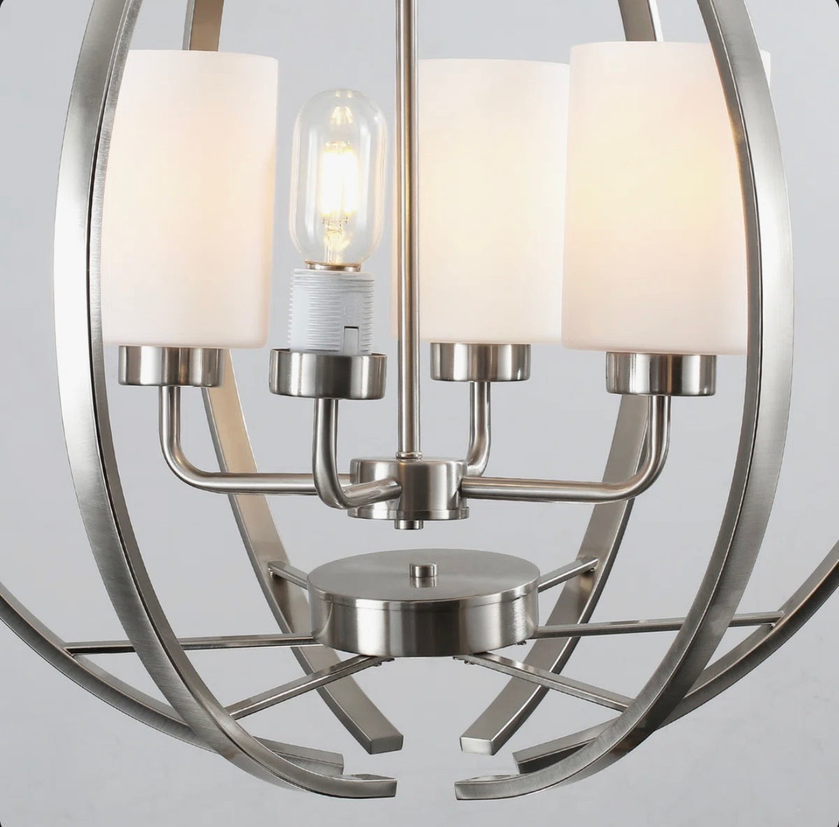 Chandelier - Latitude Run 4-light Dimmable Modern Geometric Shaded Globe Chandelier With Glass Shade
