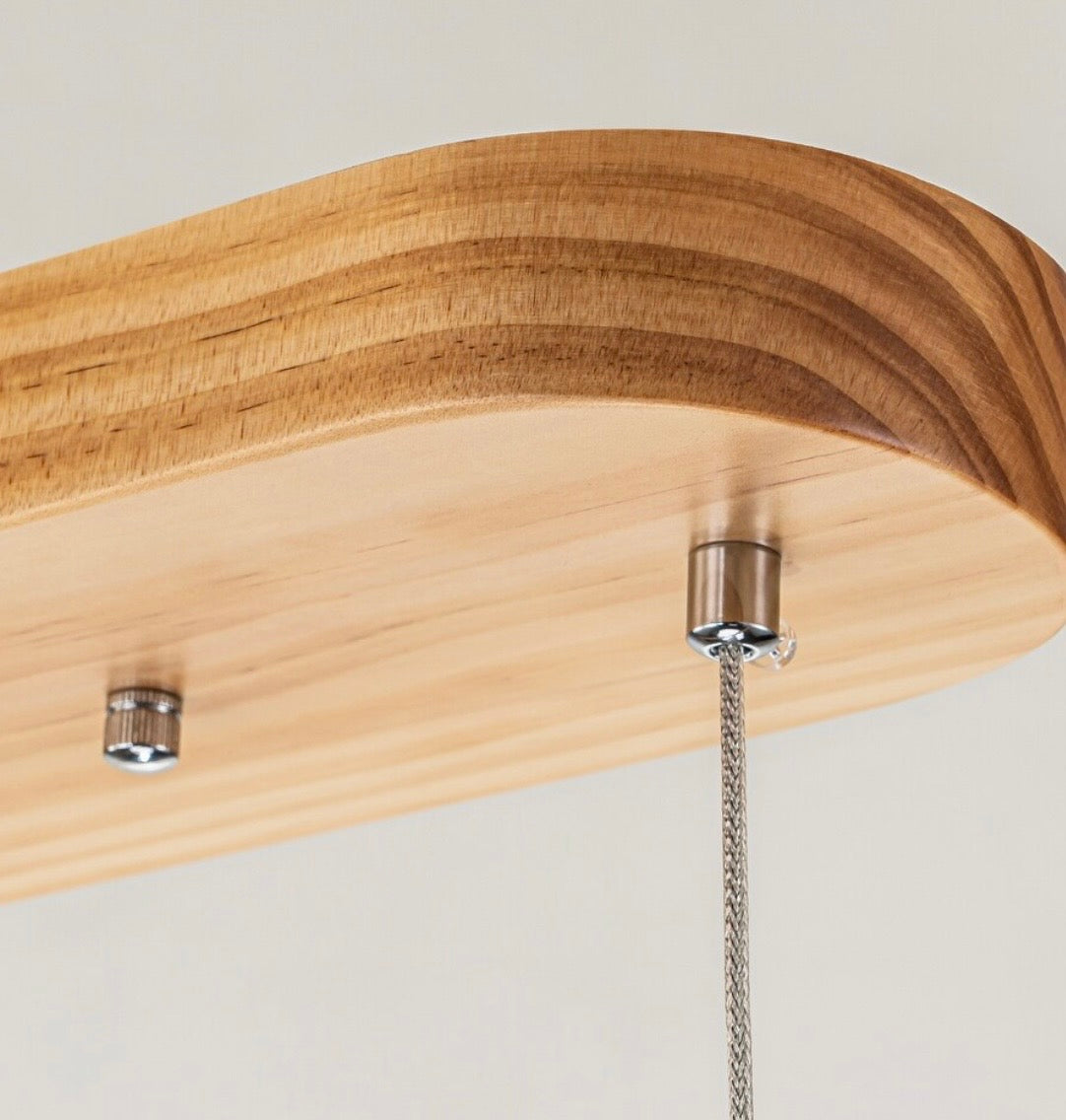 Pendant Light - Starsky 1-Light Wooden Linear Pendant Integrated LED 3000K Kitchen Island Lights 47” Light Wood