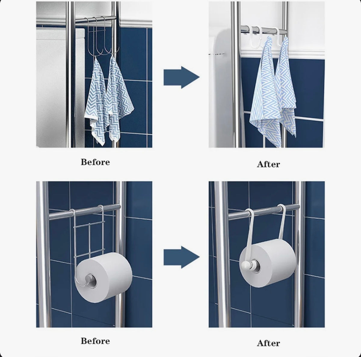 Organization - Bathroom Over Toilet Stand 3 - Tier, Stainless Steel, Silver Finish, Freestanding with Towel & Paper Holder