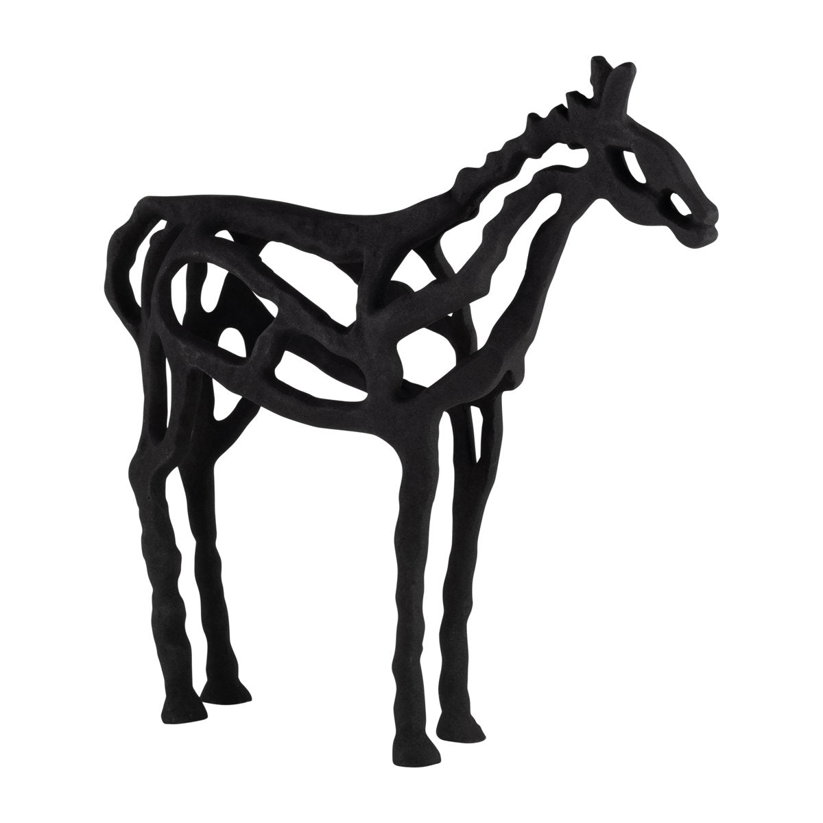 Home Decor - Modern Iron Horse Figurine Abstract Sculptural Art Decor Contemporary Animal Accent Statue