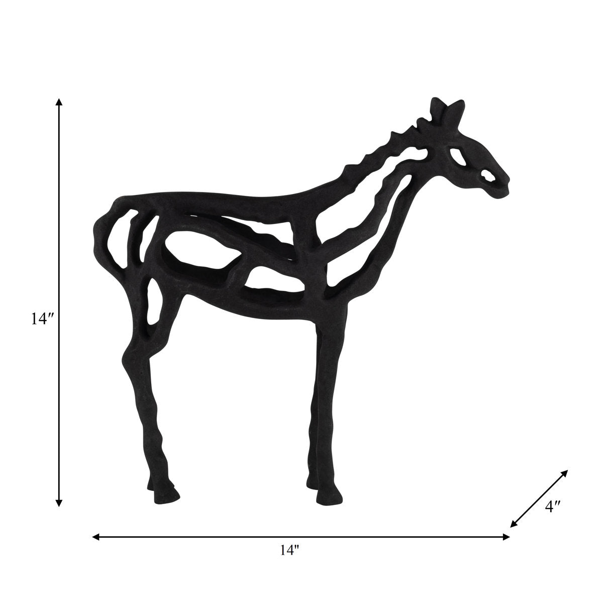 Home Decor - Modern Iron Horse Figurine Abstract Sculptural Art Decor Contemporary Animal Accent Statue