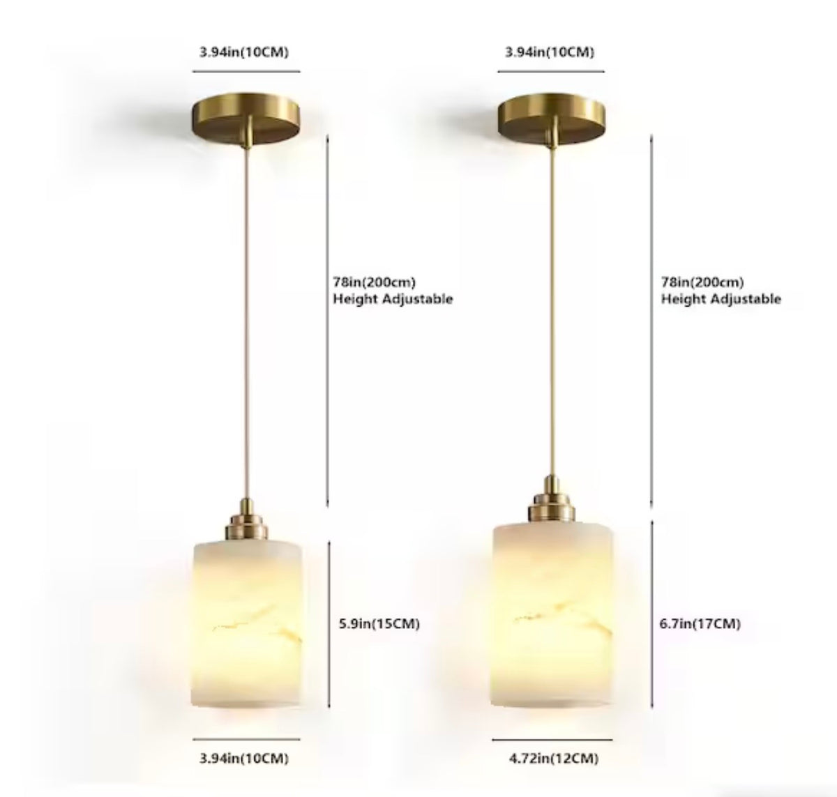 Pendant Light - Natural Alabaster Modern Pendant Light Brass Kitchen Living Room