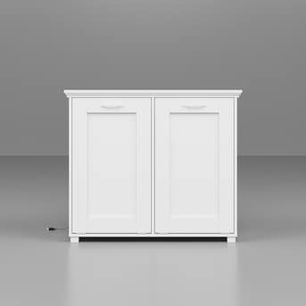 Trash Cabinet - Homsee Deodorizing Trash Cabinet – White MDF Double Bin Holder with Odor Control
