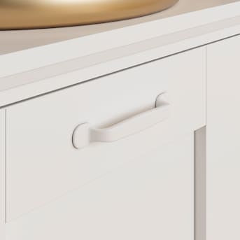 Trash Cabinet - Homsee Deodorizing Trash Cabinet – White MDF Double Bin Holder with Odor Control