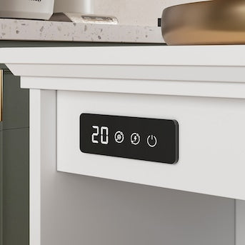 Trash Cabinet - Homsee Deodorizing Trash Cabinet – White MDF Double Bin Holder with Odor Control
