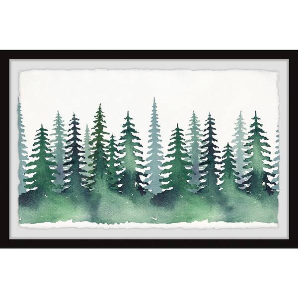 Framed Art - 17" x 24" Green Pine Forest by Marmont Hill