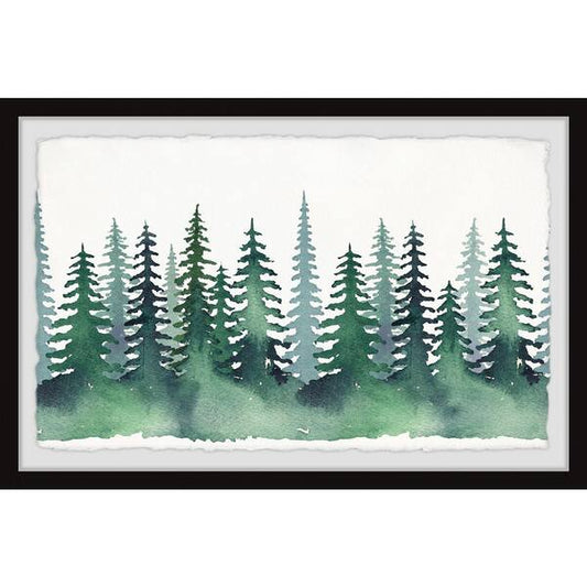 Framed Art - 17" x 24" Green Pine Forest by Marmont Hill