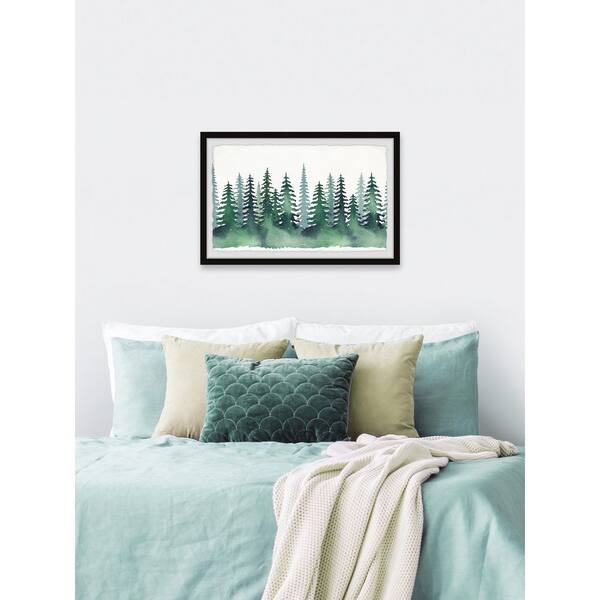 Framed Art - 17" x 24" Green Pine Forest by Marmont Hill