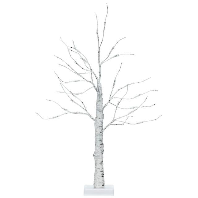 Home Decor - 2' Artificial Pre-Lit White Birch Tree