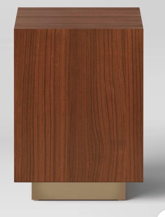 Accent Table - Wood and Metal Plinth Accent Table (2 available)