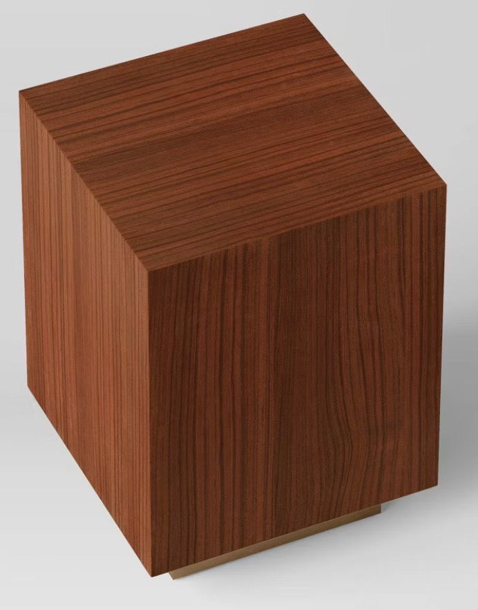 Accent Table - Wood and Metal Plinth Accent Table (2 available)