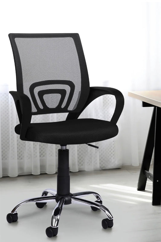 Office Chair - Mid-Back Mesh Swivel Rolling Office Chair with Adjustable Height