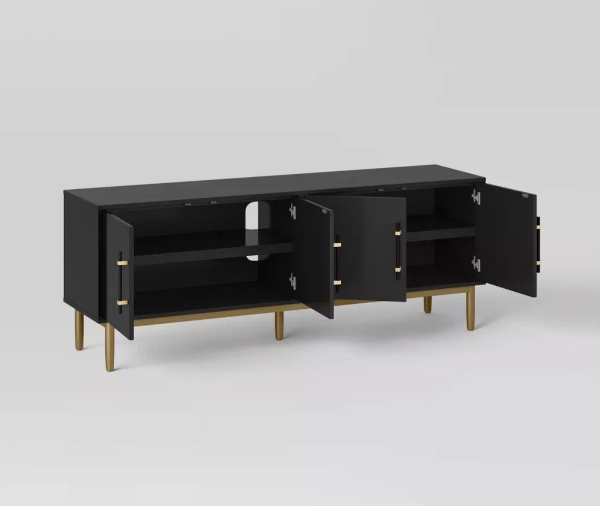 Media Stand - Ellery Luxe Media Stand for TVs up to 60” (60” W x 15 1/4” D x 22 1/2” T)