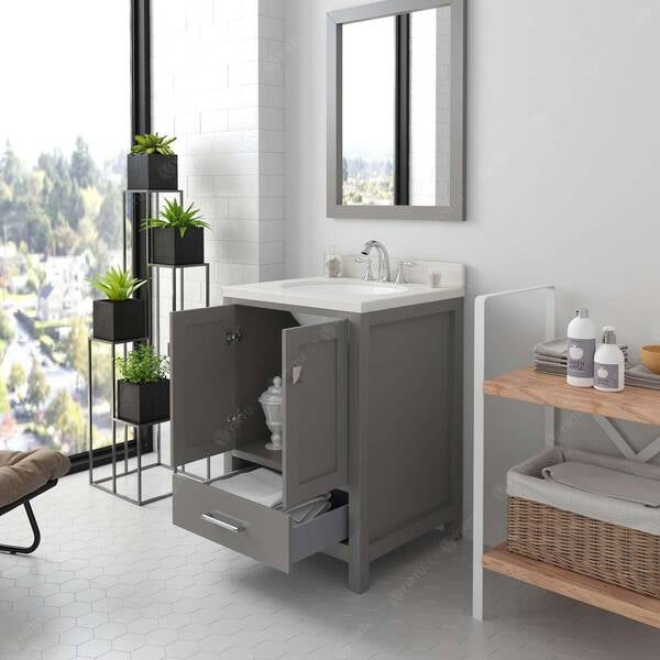 Bathroom Vanity Cabinet - 24” Carolina Avenue Single Cabinet in Gray NO TOP