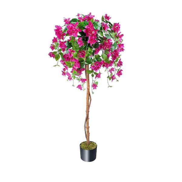 Faux Plant - 5 ft. Purple Artificial Bougainvillea Tree