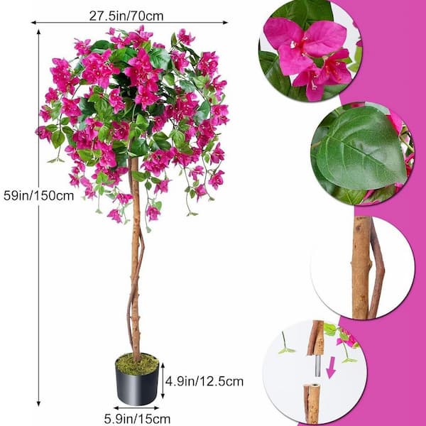 Faux Plant - 5 ft. Purple Artificial Bougainvillea Tree