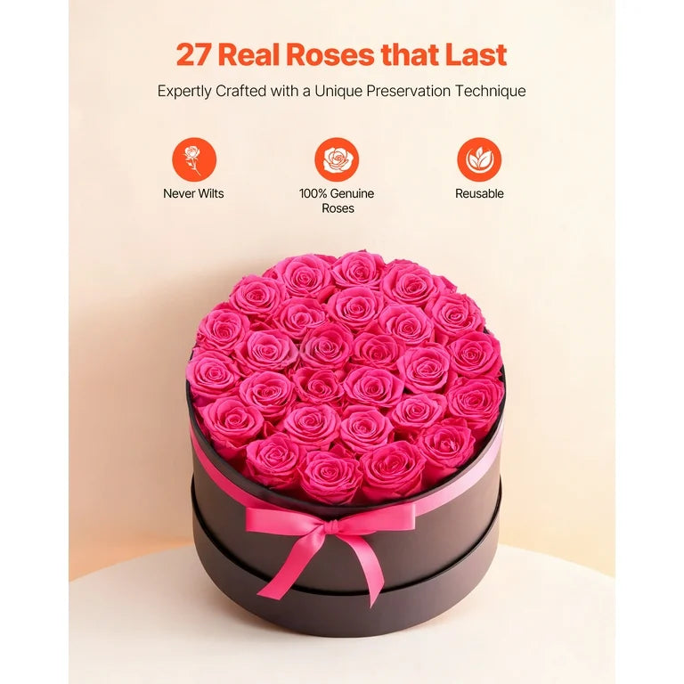 Home Decor - VEVOR Forever Flowers, 27 Preserved Roses in a Box, Eternal Flowers Immortal Bouquet